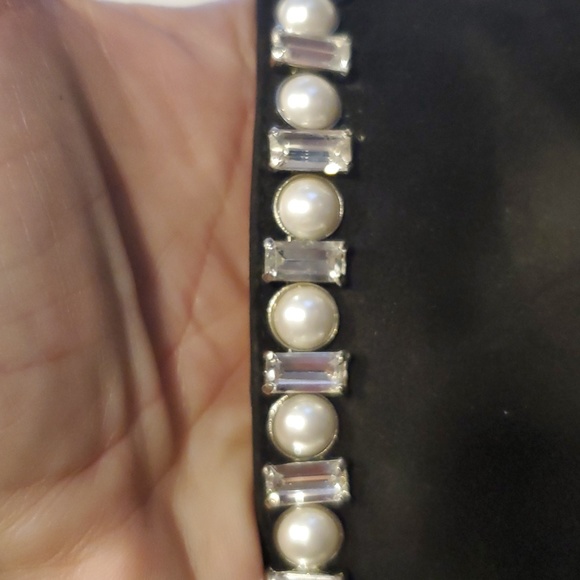 Stuart Weitzman Arista Shine Crystal Pearl Black Suede Ankle Booties Size 8.5B - Picture 11 of 16